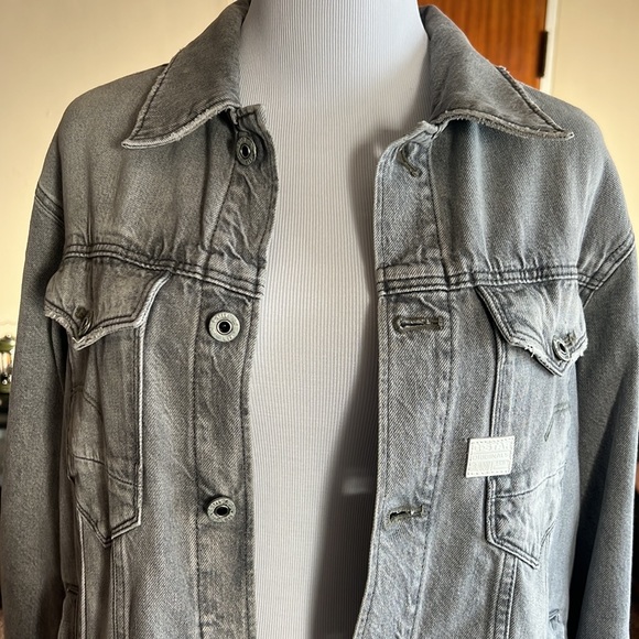 Like New G-Star Slim Fit Grey Denim Jacket Large - Picture 2 of 7